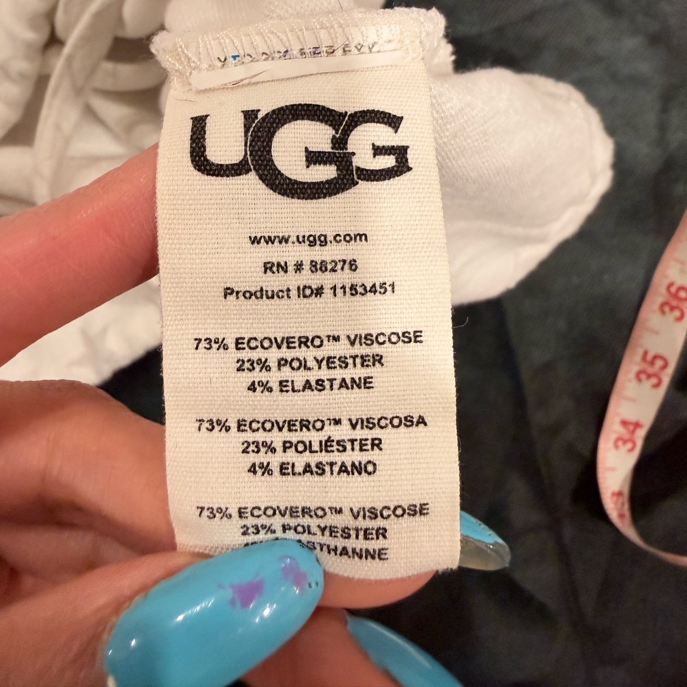 🔥UGG White Star Print Drawstring Sweatshirt Size S EUC🔥 - Picture 3 of 6